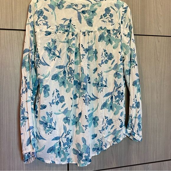 Lucky Brand Boho Split Neck Tunic Blouse Medium - Picture 5 of 8